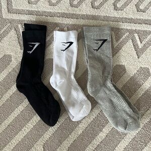 Gymshark Athletic Socks Trio - Black, White, Gray